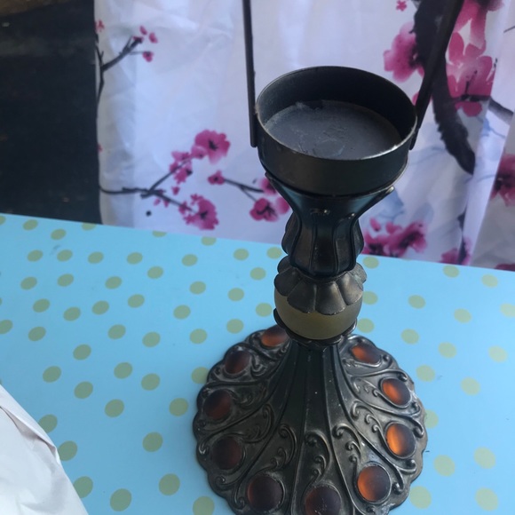 Collectible Vintage PartyLite Candle Glass Lamp - Picture 6 of 10